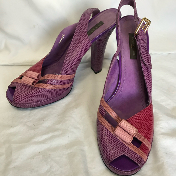 Louis Vuitton Vintage Purple and Pink Women's Heels - Picture 1 of 6